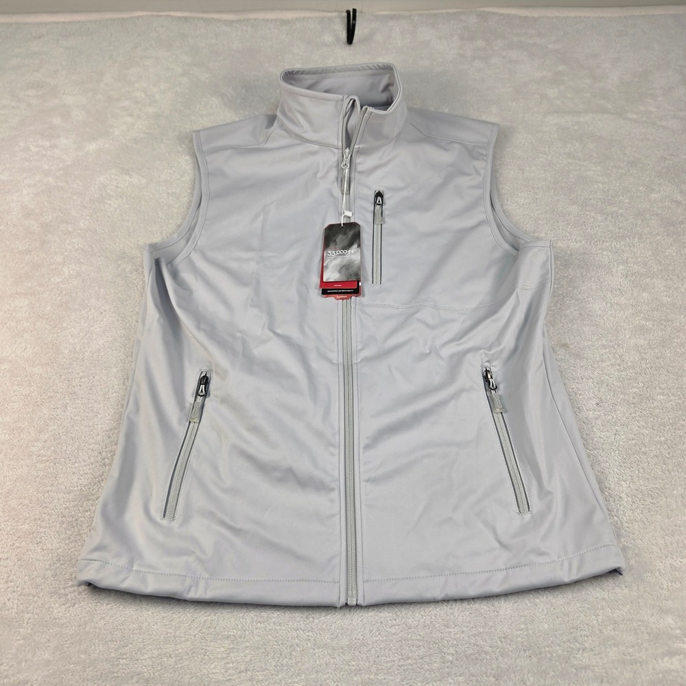 33,000ft Mens Softshell Vest Light Gray Waterproof Windproof Thermal Large